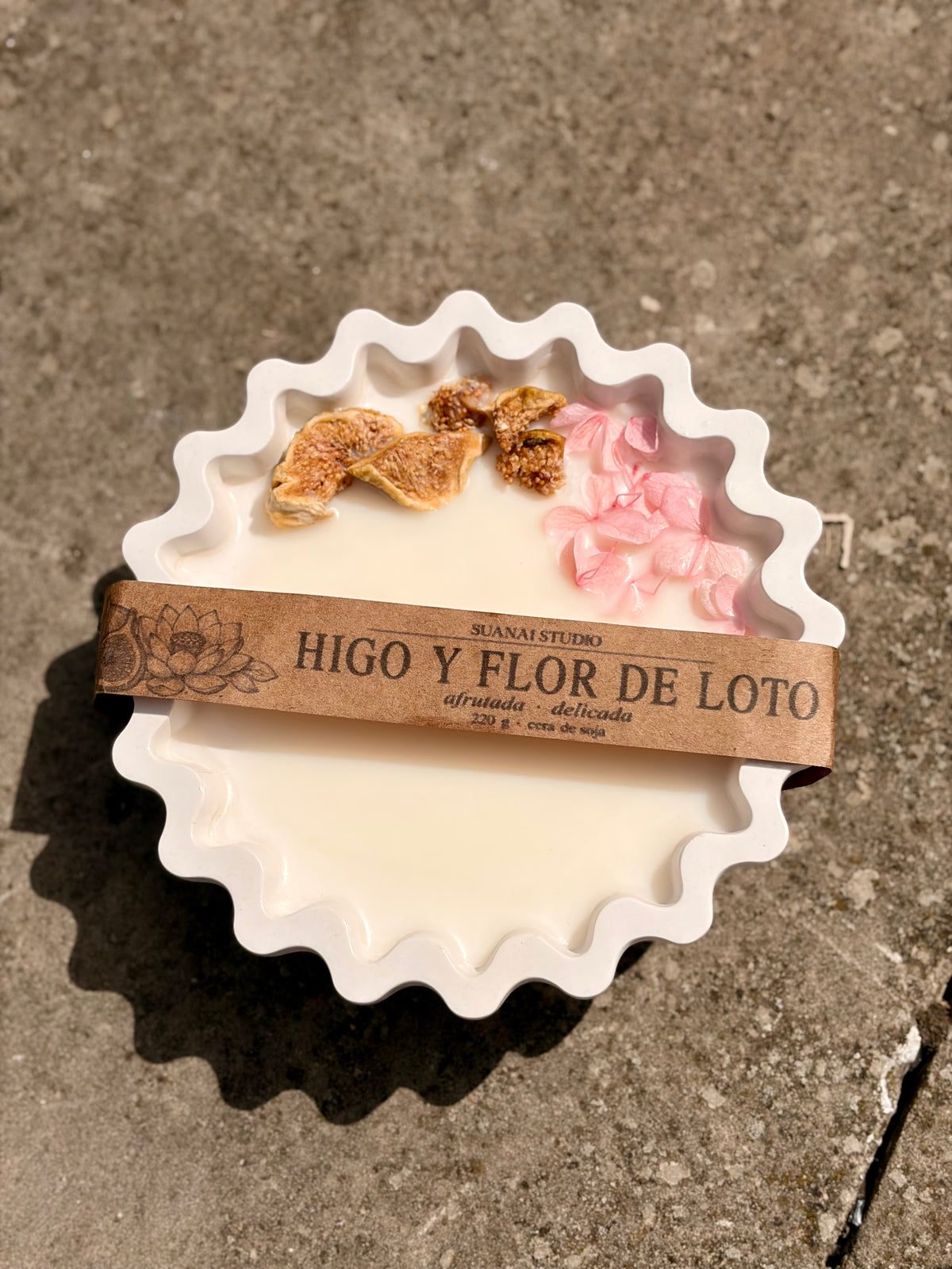 Vela Higo y Flor de Loto - 220 g de cera de soja