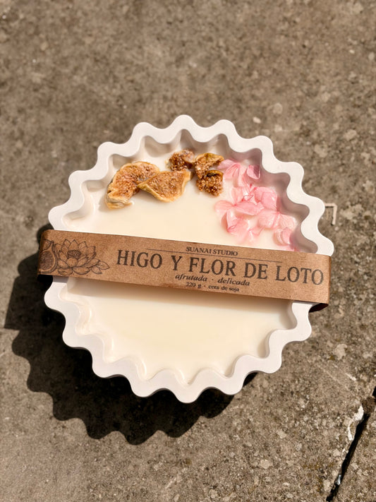 Vela Higo y Flor de Loto - 220 g de cera de soja