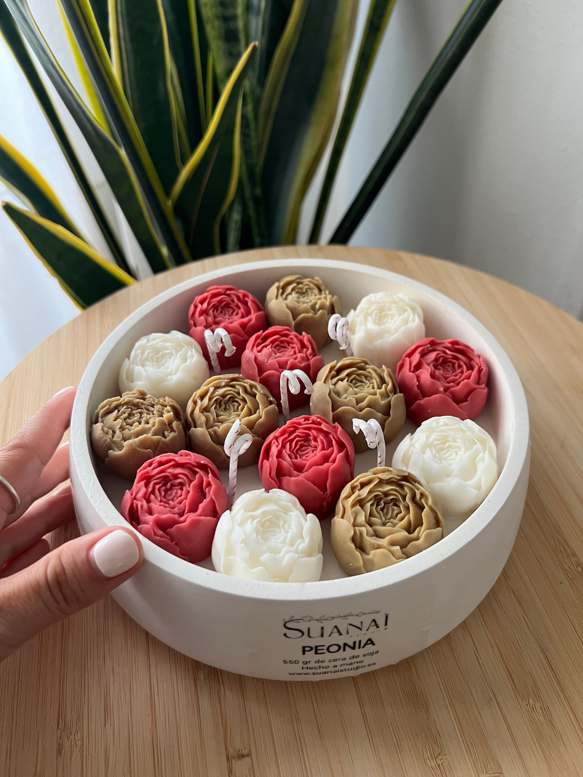 Vela floral de Peonías- 550 g de cera de soja