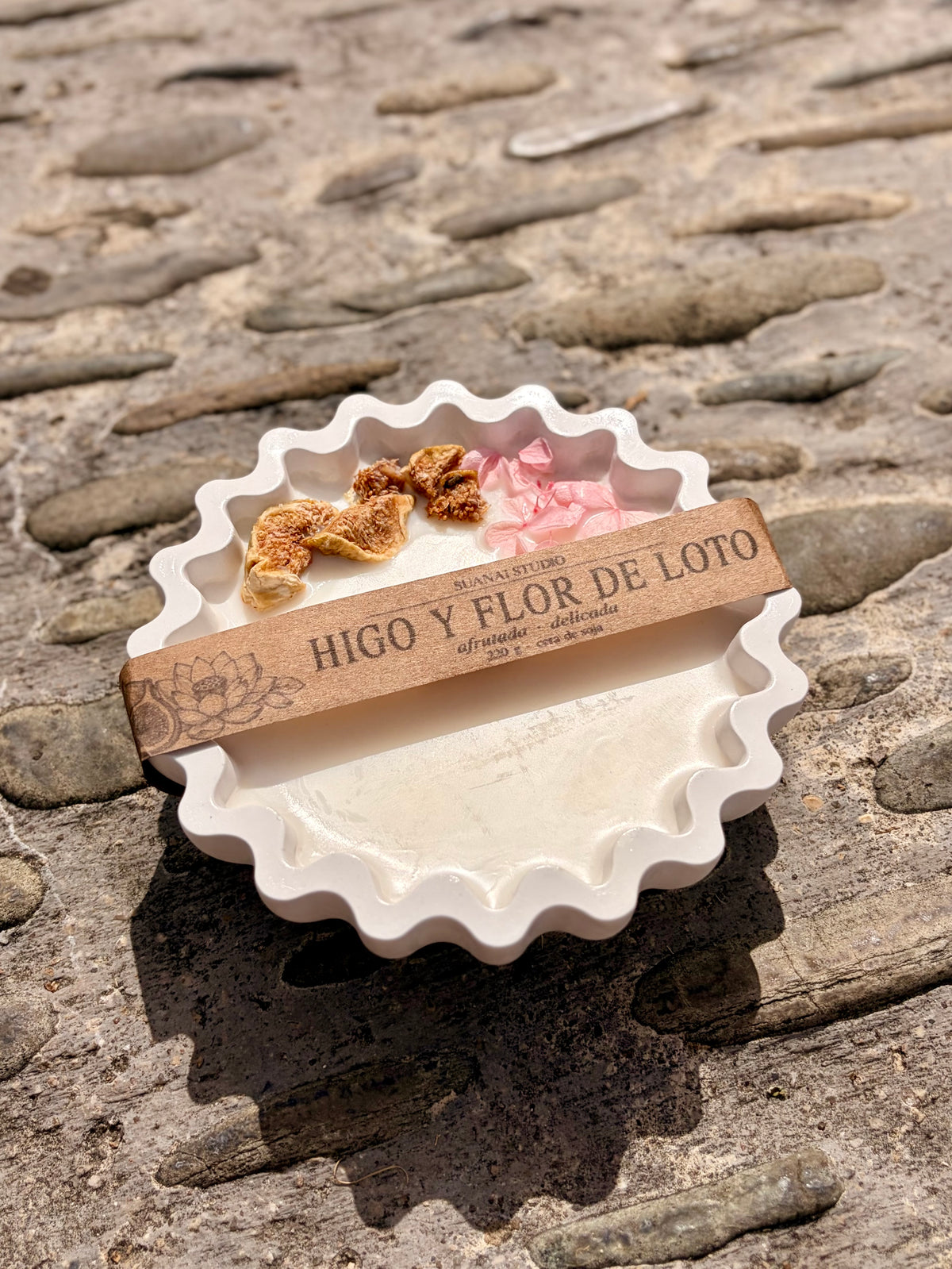 Vela Higo y Flor de Loto - 220 g de cera de soja