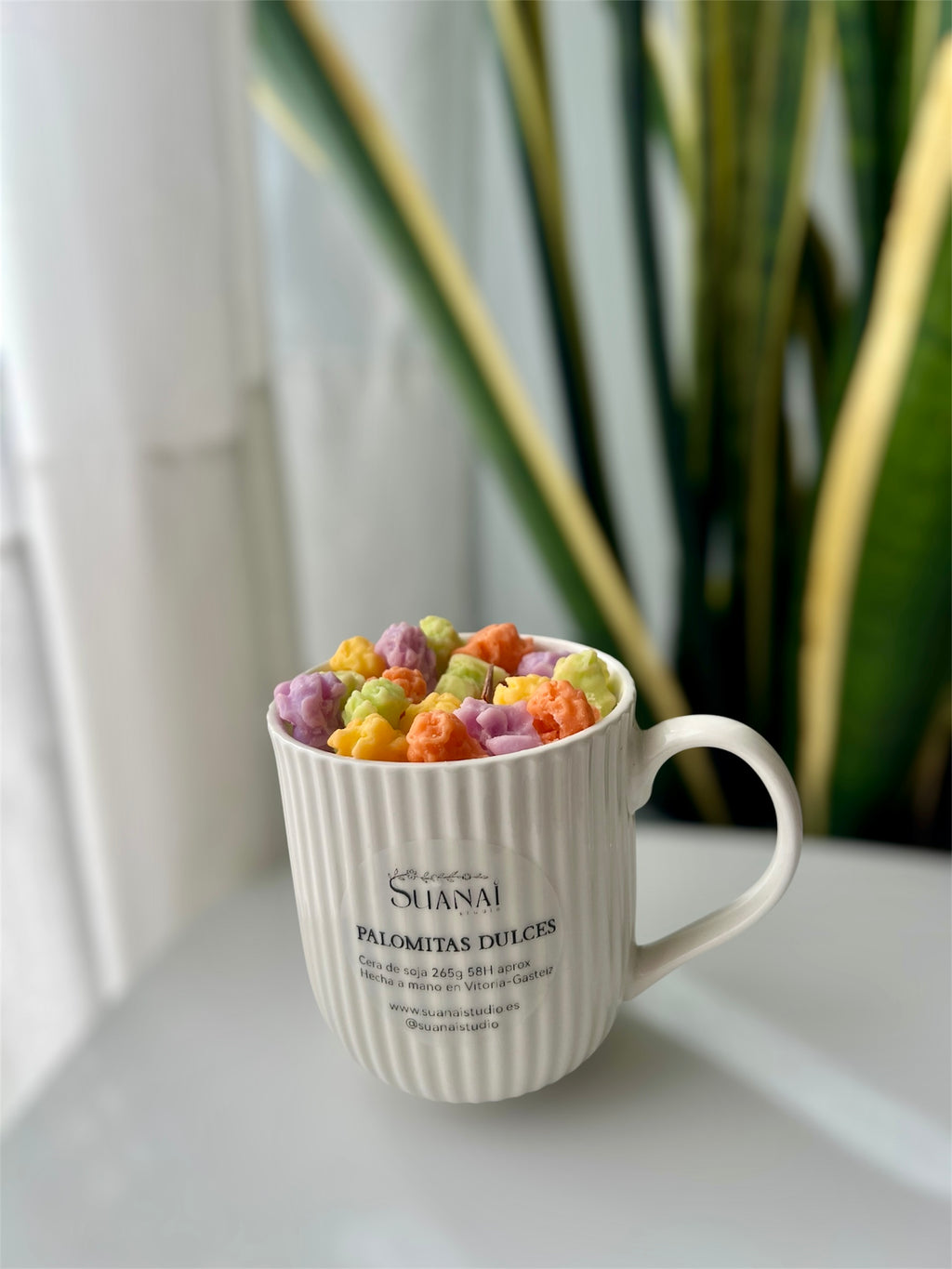 Vela Taza Palomitas Dulces – Cera de Soja y Mecha de Madera