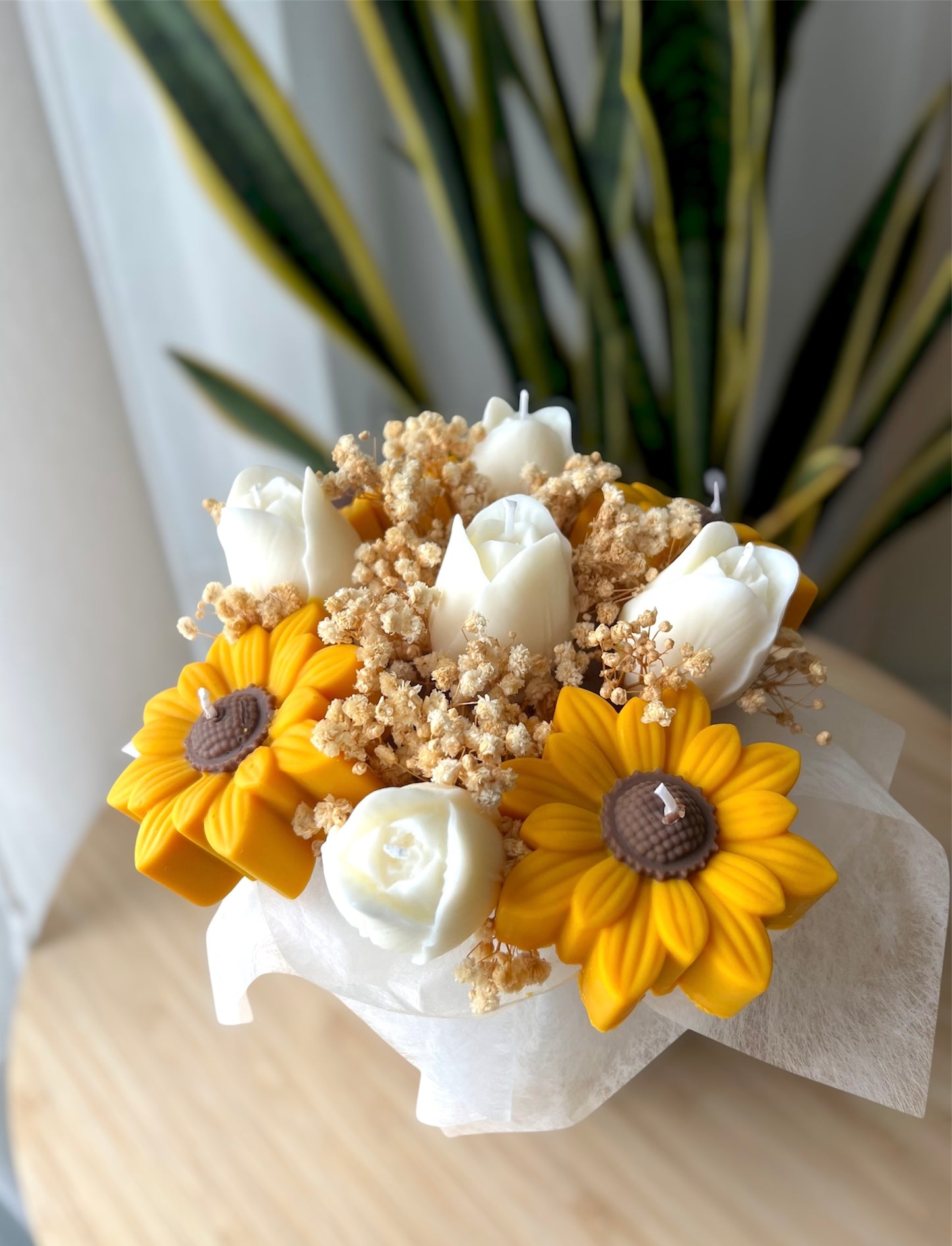 Ramo Flores de Cera de Soja- Girasoles y Tulipanes
