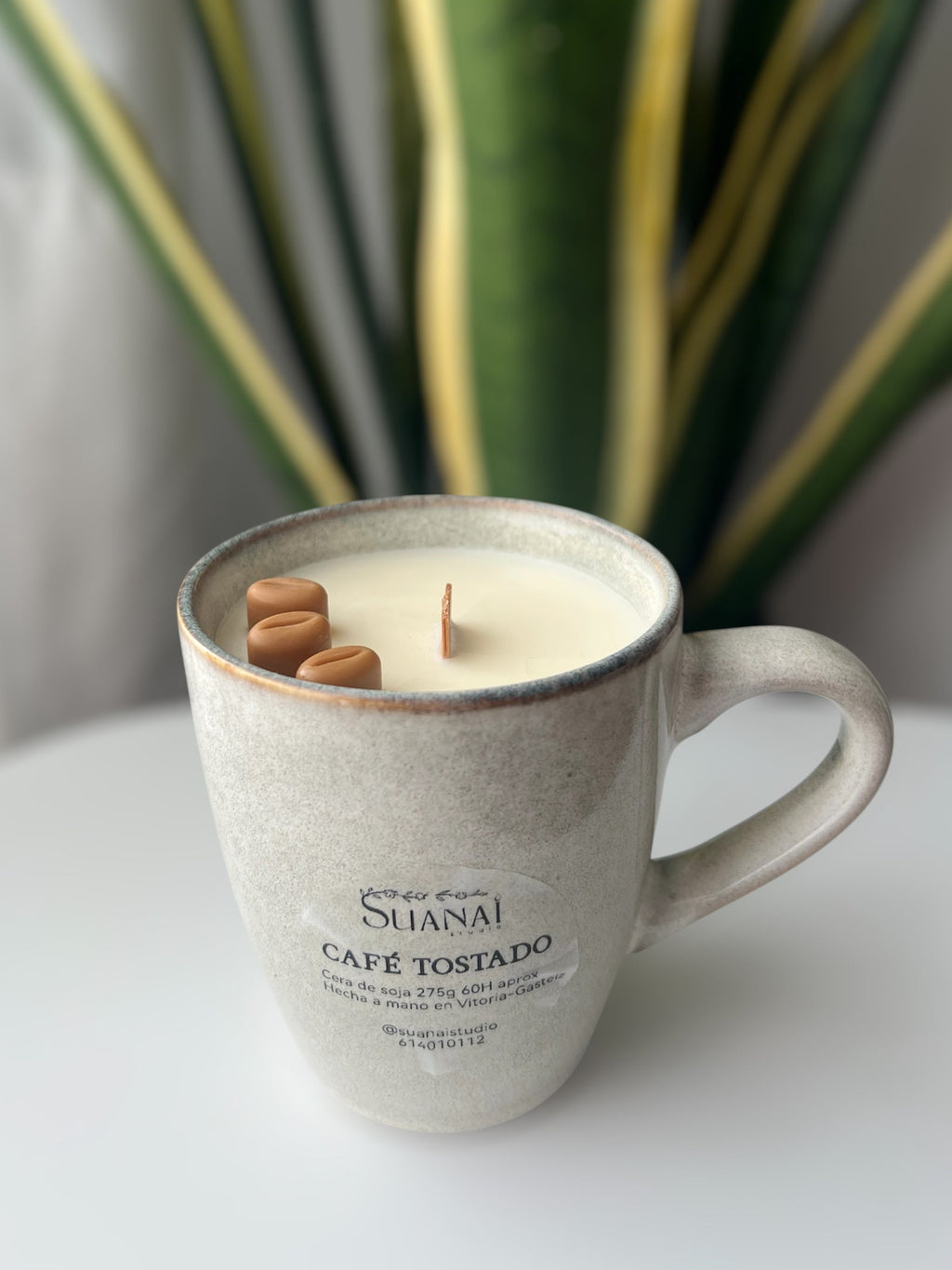 Vela Taza Café Tostado – Cera de Soja y Mecha de Madera