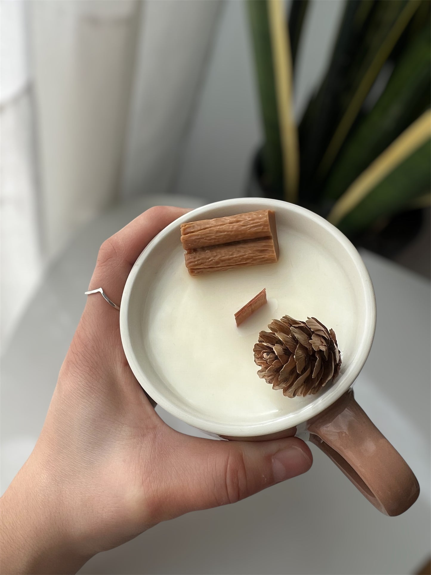 Vela Taza Canela – Cera de Soja y Mecha de Madera
