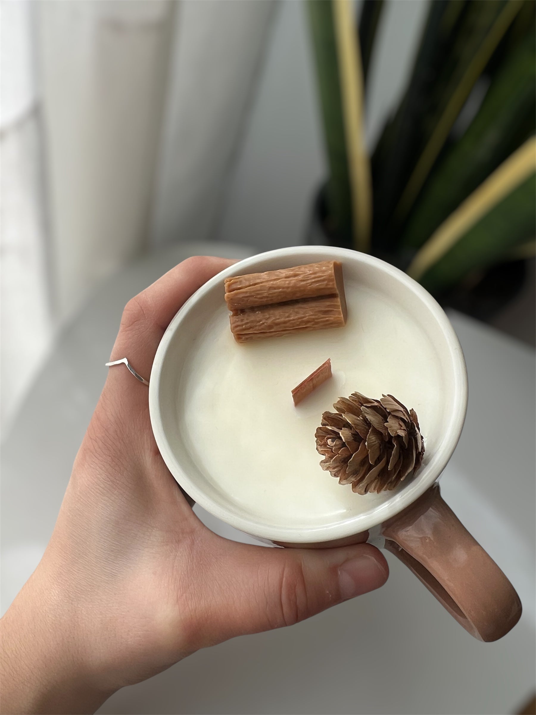 Vela Taza Canela – Cera de Soja y Mecha de Madera