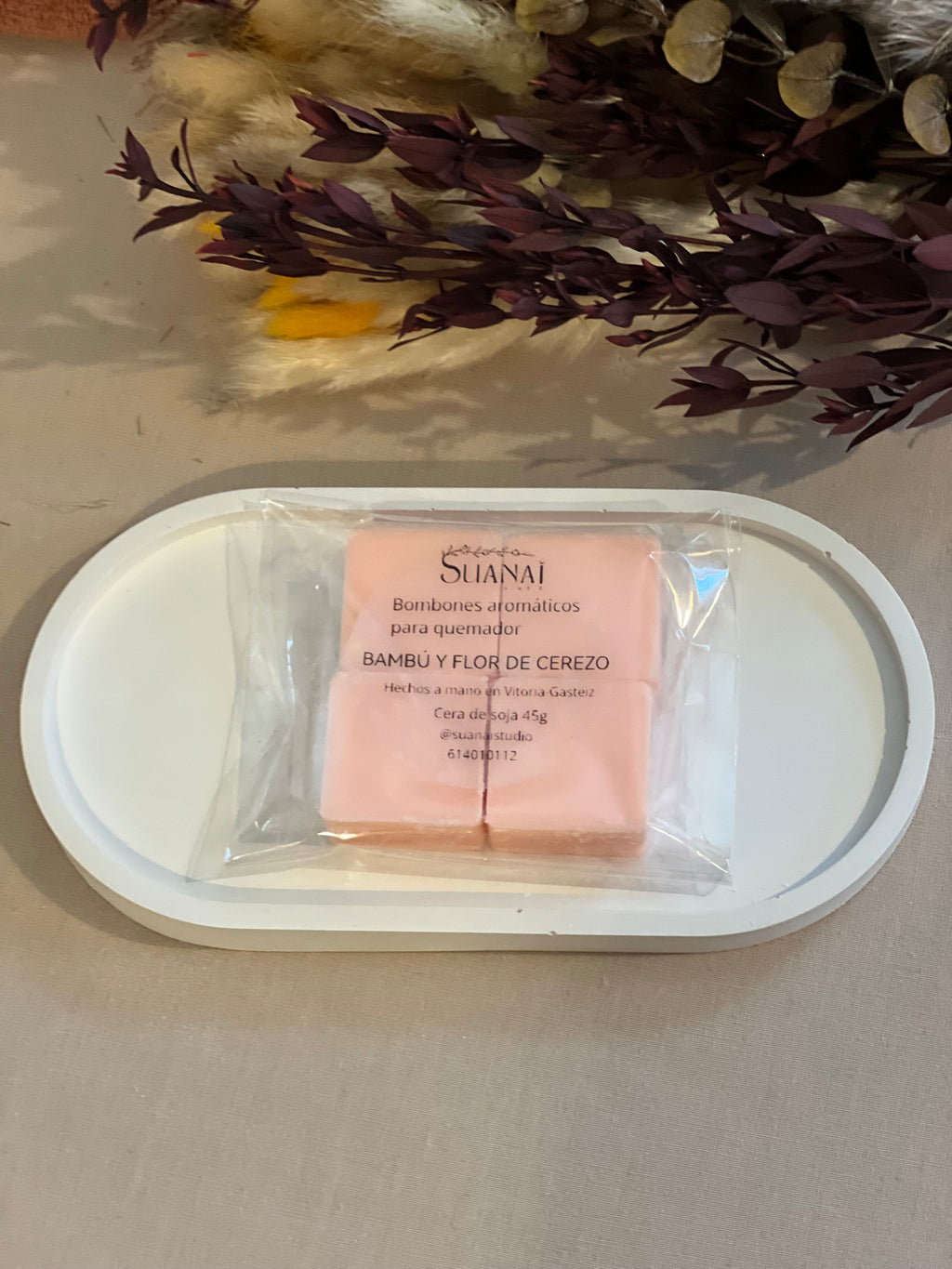 Wax Melts aromáticos de cera de soja con Mica - Bambú y Flor de Cerezo