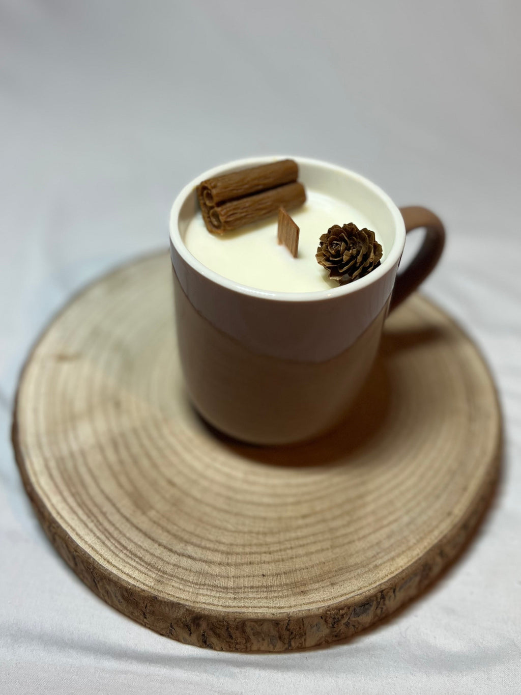 Vela Taza Canela – Cera de Soja y Mecha de Madera