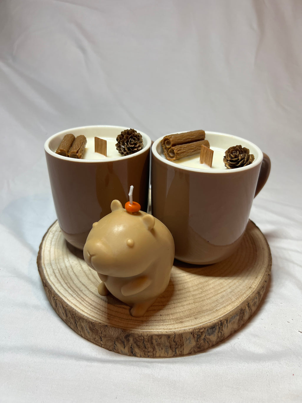 Vela Taza Canela – Cera de Soja y Mecha de Madera