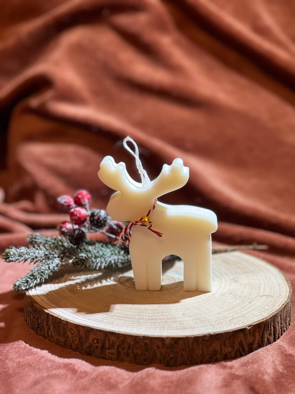 Reno de Navidad – Figura Decorativa de Cera de Soja Aromática