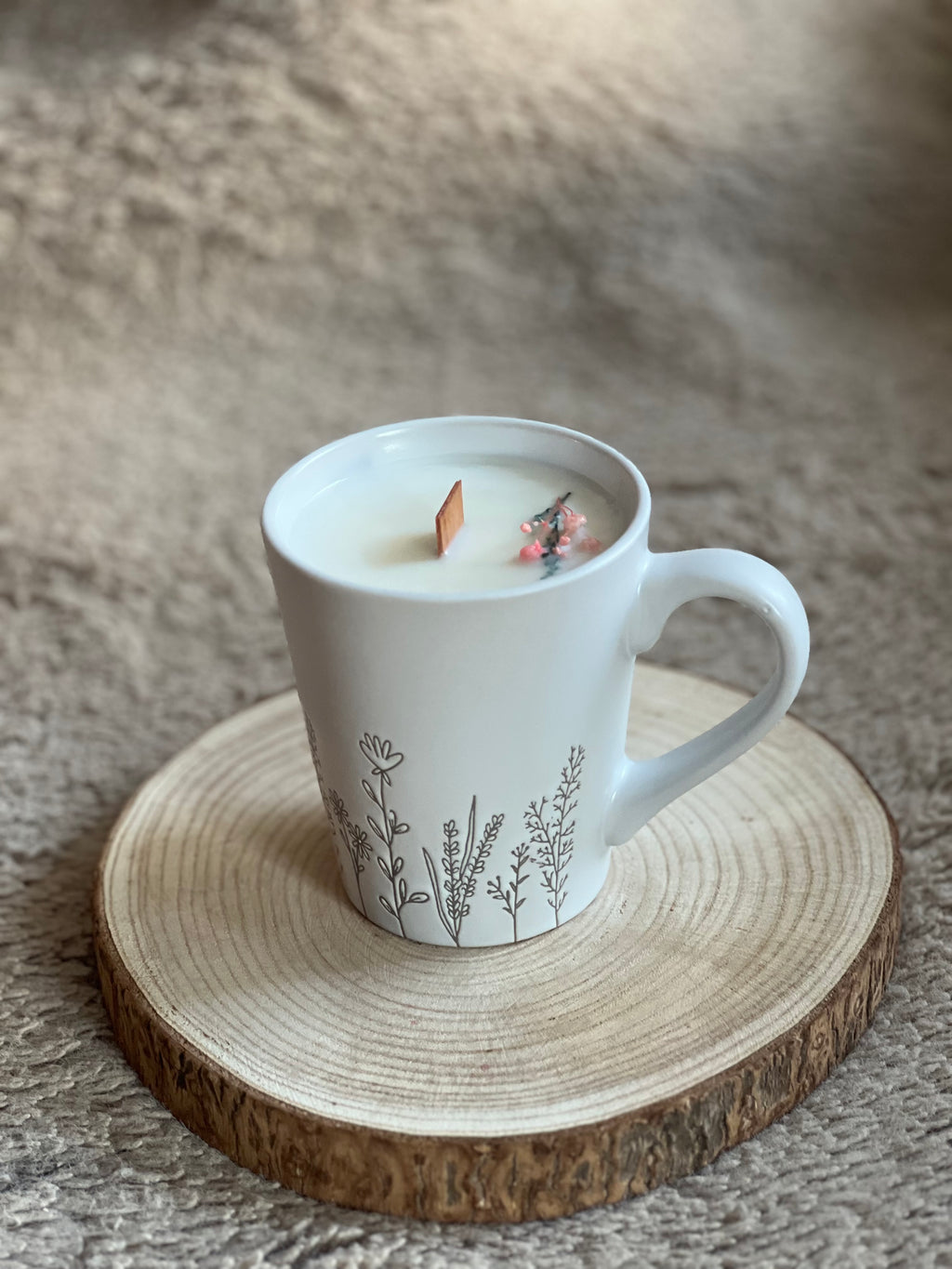 Vela en Taza Bambú y Flor de Cerezo - Cera de Soja y Mecha de Madera