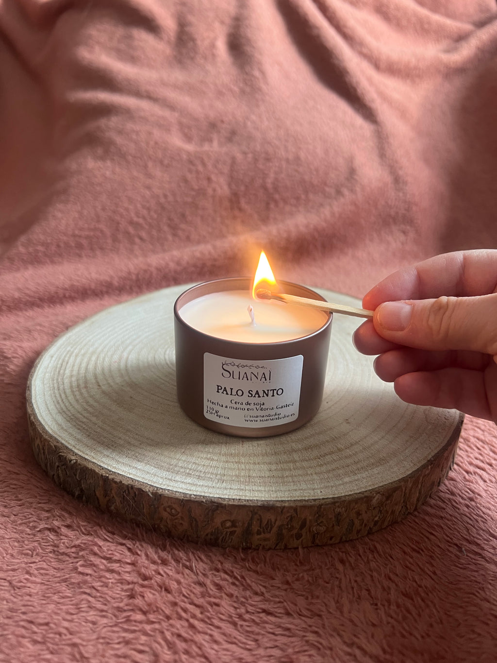 Vela aromática en Tarro Metálico con tapa - Marrón Metalizado