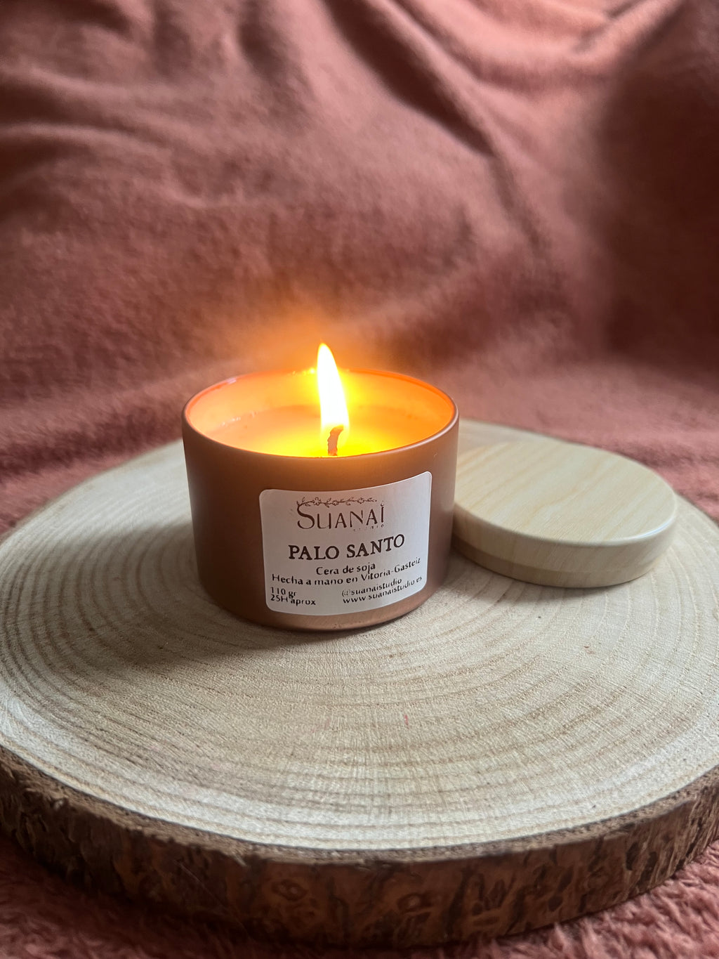 Vela aromática en Tarro Metálico con tapa - Marrón Metalizado