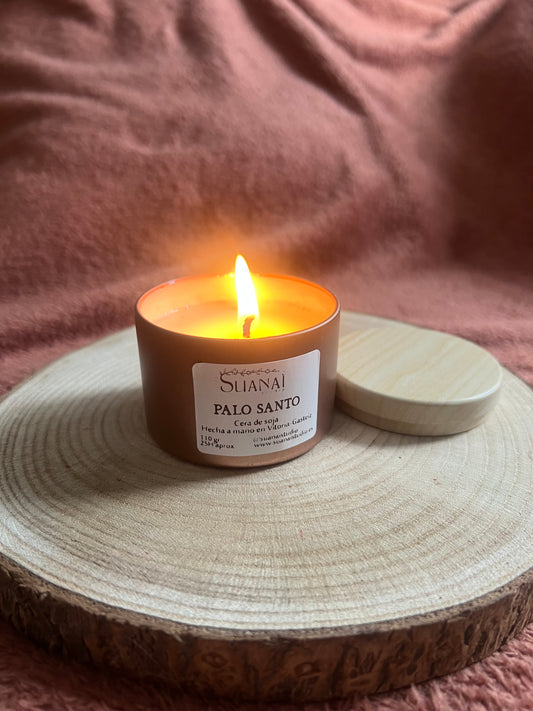 Vela aromática en Tarro Metálico con tapa - Marrón Metalizado