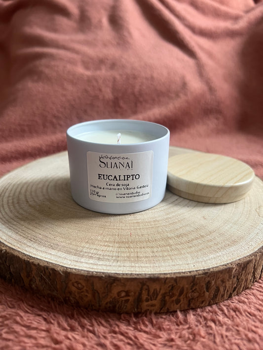 Vela aromática en Tarro Metálico con tapa - Blanco