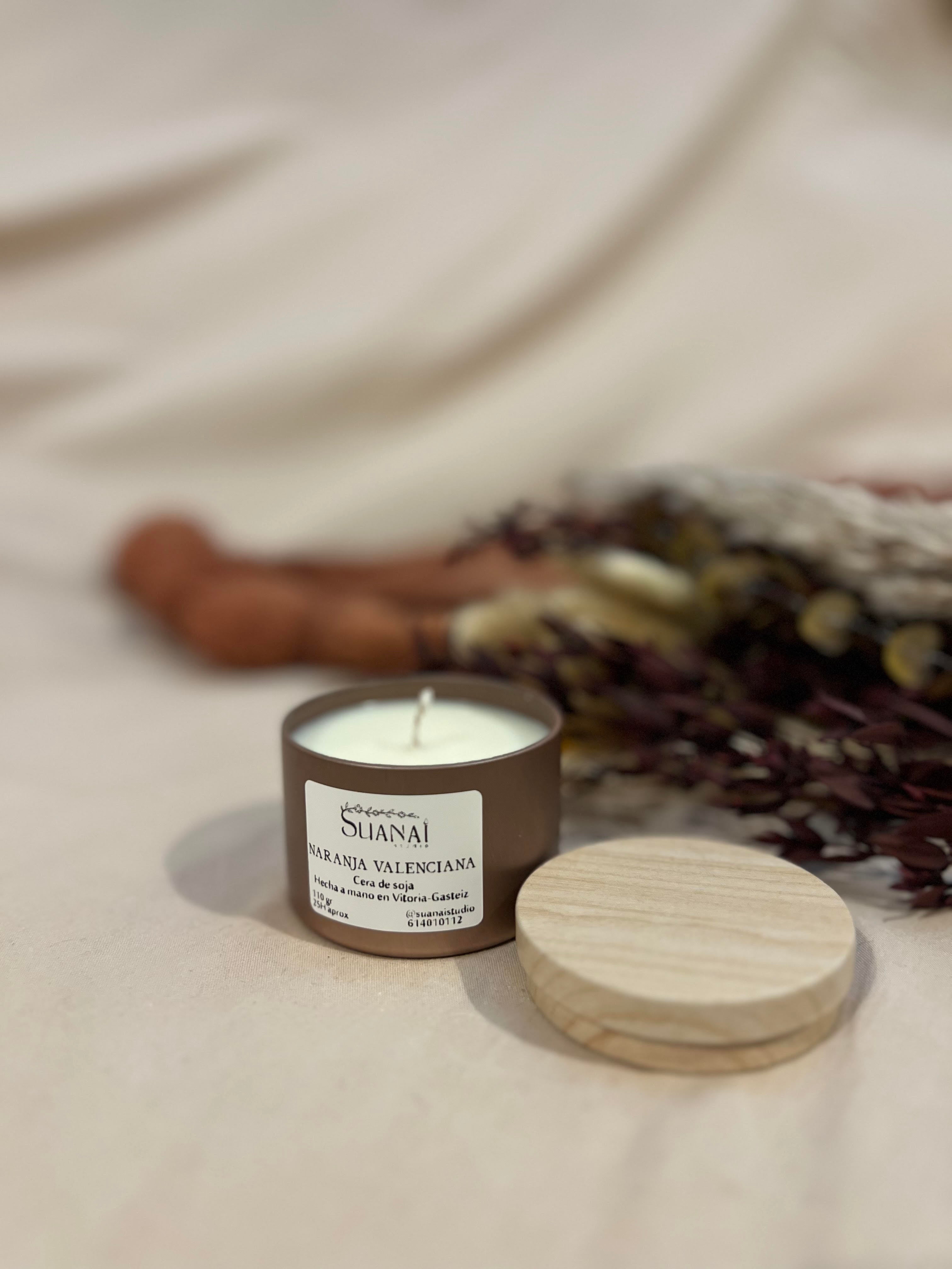 Vela aromática en Tarro Metálico con tapa - Marrón Metalizado